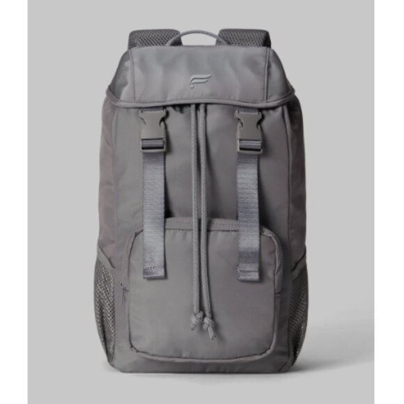 Fabletics The Cargo Backpack Gunmetal Grey Shine Unisex One Size NWT - Picture 1 of 12